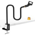 ZealSound Microphone Arm, 19inch Compact Flexible Gooseneck Mic Arm Stand, with Universal Mic Clip Holder, 3/8" to 5/8" Adapter, Heavy Duty Table Clamp, Save Desk Space, for Blue Snowball Ice Spark