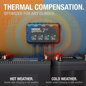 NOCO GENIUS2X4 4-Bank Battery Charger – 8A Smart Multi-Bank Maintainer