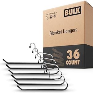 Blanket Hangers (36 Pack), Stainless Steel Quilt Hangers with Non Slip Coating, Heavy Duty Closet Storage for Comforters, Bedding, Towels and Rugs, Stock Your Home