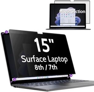 Peslv Privacy Screen for 15 Inch Surface Laptop 7, MagicSuction™ Removable Anti Spy Black Protector, Glare Blue Light Filter for Microsoft Laptop Computer Monitor