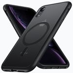 NO.1 Magnetic for iPhone XR Case Compatible with MagSafe Wireless Charging [Translucent Matte] [Anti-Fingerprint] [Military Shockproof] Slim Hard Case with Silicone Bumper iPhone XR Phone Case, Black