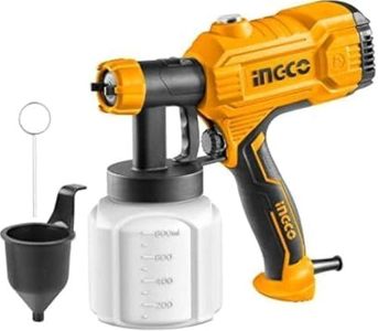 Ingco Lookcha 450W Spray Gun with Viscosity Measuring Cup, Nozzle, Orange Flatt/Matte Finish 800Ml