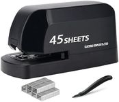 Electric Stapler for Desk, 45 Sheet Capacity Automatic Stapler Desktop, Office Staplers Electric, AC Operated Staplers Heavy Duty Office Use with 1,000 Staples & Staple Remover, Black