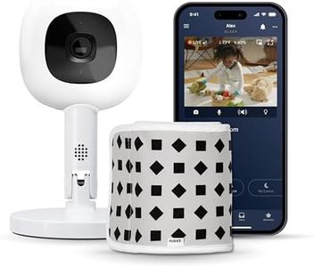 Nanit Pro 1080p HD Smart Baby Monitor & Flex Duo Stand, Featuring Split Screen and Alert Zone Function, Includes Small Breathing Band, White