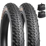 YUNSCM 26'' Fat Bike Tires 26x4.0 and 26'' Bike Tubes Schrader Valve Compatible with 26 x 4.0 Mountain E-Bike Bicycle Fat Tires and Tubes (A-1188)