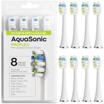 AquaSonic Proflex Replacement Brush Heads | for Whiter Teeth & Gum Care | Compatible with Many AquaSonic Toothbrush Handles (8 Pack White)