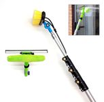 16ft-20ft-24ft Water Fed Telescopic Window Cleaning Pole, Hose Fed Extendable Extended Extension Cleaner, water fed squeegee, Brush Kit, Solar panel Cleaning Equipment Tool.