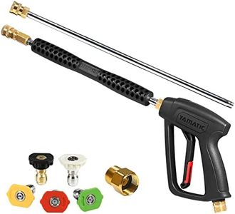 YAMATIC Pressure Washer Gun and Wand with 5 Spray Nozzles, M22-14mm & M22-15mm Fitting Replacement for Ryobi, Karcher, Greenworks, Craftsman, Troy bilt Power Washers