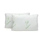 Sleeping Bed Queen Size Pillow 2 Pack Made in Canada for Side, Back & Stomach Sleepers | Bamboo Premium Hotel Quality Cover Cooling Microgel Filling Supportive Pillow - 20"X30"