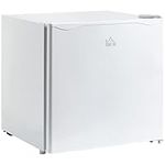 HOMCOM Compact Upright Freezer, 1.1 Cubic Feet Mini Freezer with Reversible Door, Removable Shelf, Adjustable Temperature for Home Office, Apartment, Dormitory, White