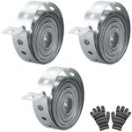 AxiSculpt Galvanized Metal Pipe Strap 3/4-Inch x 10-Feet 27-Gauge for Pipe Support Hanging and Flexible Trimming with Holes, 3 Pack