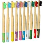 Bamboo Toothbrushes | 10 Pack | BPA Free Medium Soft Bristles | Eco-Friendly Products | Plastic Free Wooden Handle | Recyclable | UK Brand | Kids & Adults