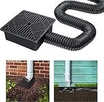 Catch Basin Drain Kit,Downspout Extension Kit,Gutter Downspout Extensions Set Flexible Hose Extension,Rain Spout Extender for Cement Floor and Lawn