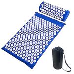 FLIPXEN Premium Acupressure Mat & Acupressure Pillow Set, High Density Memory Foam Core, Exercise Yoga Mat, Full Body Cushion for Sciatica,Trigger Point Therapy and Muscle Relaxation 65 X 42CM