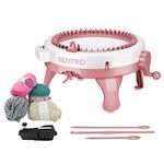 Knitting Machine 48 Needles, Sentro Knitting Loom Machine, Spinning Knitting Loom Circular Weaving Rotating Machine, Manual Knit Loom Machine with Row Counter for DIY Weaving Socks Hats Scarves(Pink)