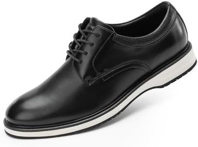 Cusolemore Zapatos de vestir Oxford para hombre, zapatos casuales clásicos, puntera redonda clásica, suela de goma EVA, diseño suave y cómodo, Negro -, 47 EU