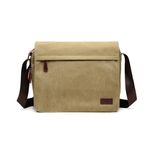 Kono Messenger Bags, Men's Canvas Shoulder Bag Retro Laptop Briefcase with Multiple Pockets for School Travel Business, Fits for 13 Inch Laptop