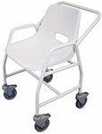 Aidapt Mobile Shower Chair with Locking Castors, Hand Grips and Push Bar. For Elderly, Disabled, Pregnant or Unsteady on their Feet Users