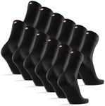 Classic Cotton Dress Socks, for Men & Women, Soft, Comfortable, Breathable, Everyday Wear, 6-Pack, Black, Grey, Red (Black, Large)