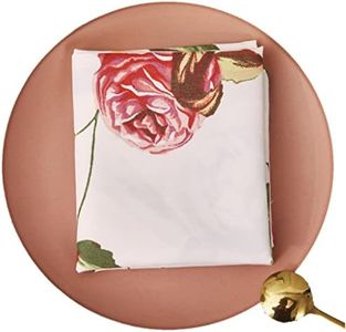 DaDalogy Bedding Soft Cloth Floral Rose Set of 4-Pieces Napkins - Romantic Roses Pink Botanical Design - Lovely Date Dinner Party Cottage Garden Tea & Brunch Dining Table Décor - 18" x 18"