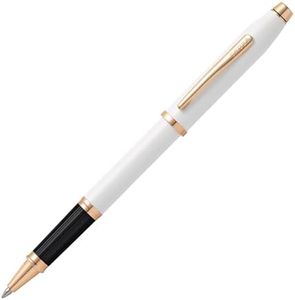 Cross Century II Pearlescent White Lacquer Rollerball Pen - Professional Pen for Everyday Use - Smooth Writing - Comfortable Grip - Black Ink - Durable Construction - Includes Gift Box