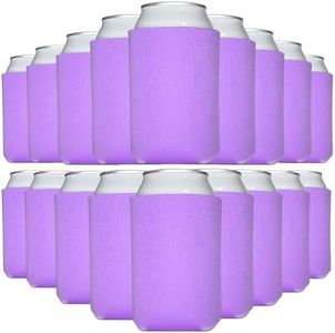 TahoeBay Blank Beer Can Cooler Sleeves (25-Pack) Bulk Sublimation Blanks for Vinyl Plain Soft Foam Can Sleeves Coolers for Soda Cans & Bottles Black, White, Assorted Solid Color (Orchid)