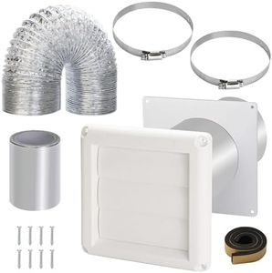 Wall Ducting Kit for Broan-Nutone Ventilation Fan, 4 Inch Bathroom Wall Vent Duct Kit for Exhaust Fan, Flexible Wall Ducting Vent Kit for Bathroom Exhaust Fan Ventilation and Dryer Vent Kit, Standard