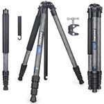 Carbon Fiber Camera Tripod INNOREL P254C 62.5" Compact Lightweight Travel Tripod&Monopod for Digital DSLR Camera Stand Support with Special-Shaped Center Column 0.98in/25mm Tube Max Load 26.5lbs/12kg