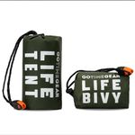 Go Time Gear - Life Bivy Emergency Sleeping Bag Thermal Bivvy and Life Tent Emergency Survival Shelter - Emergency Sleeping Bags and Survival Tent - Emergency Bag Bundle (Green)