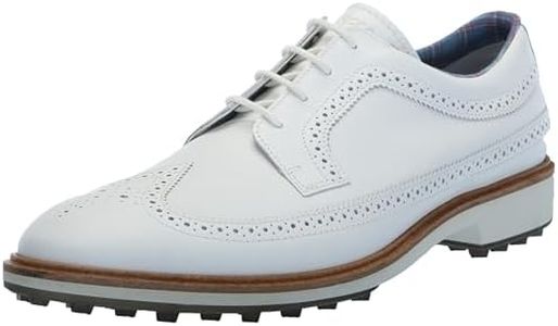 ECCO Men's Classic Hybrid Wing Tip Water Resistant Golf Shoe, White Opulent Garden, 39.5/40 EU