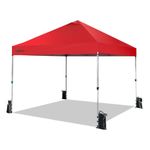 Ugaoo 10x10 Pop-Up Gazebo/Canopy- Tent with One Push Setup | Easy Outdoor Sun Shade for Events, Parties, Camping | Gazebo with STO-N-Go Cover Bag | Silver Coated Top (Red)