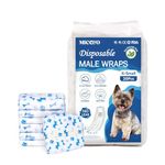 MICOOYO Disposable Dog Nappies Male, Dog Diapers for Male Pet Doggy Puppy, Super Absorbent Male Dog Wraps with Wetness Indicator (XS, 20pack)