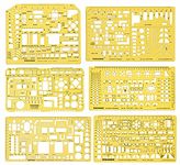 Traceease 6 Pieces, House Plan- Interior Design & Furniture Templates for Kitchen/Bed/Bath- Drafting Tools- Architecture Stencils