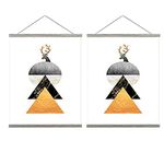 Artmag Magnetic Poster Hanger Frame,20x30 20x28 20x26 Wooden Magnet Canvas Artwork Print Light Wood Dowel Poster Hangers Frames Hanging Kit (Grey, 20", 2 Packs)