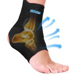 Sioven Ankle Support Brace for Sprained Ankle & Ligament Damage, Sports Protect, Plantar Fasciitis, Achilles tendonitis, Injury Recovery, Adjustable Ankle Brace Wrap Strap for Men and Women (M)