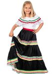 Funidelia Mexican Costumes for girl Mexican & Mariachi & Sugar skull - Costume for kids accessory fancy dress & props for Halloween carnival & parties - Size 10-12 years