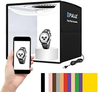 PULUZ 10x10 inch Photo Studio Light Box,Folding Portable Photography Tent Box Small Shooting lightbox CRI≥95 12 Colors Backdrops Mini Light Box Photography for Jewelry Watches Small Item Photography