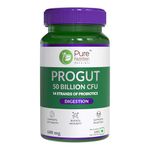 Pure Nutrition Progut Probiotic Supplement for Men & Women | 50 Billion CFU with 14 Strains of Probiotics l| Supports Digestive, Gut Health & Immunity| Gas & Bloating Relief l 60 Veg Capsules