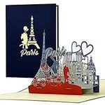 Travel voucher 3D pop up for him or her in the city of love, voucher or birthday card, Paris, gift idea and gift, A124AMZ