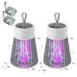 Lifemaison 2 Mozz Guard Mosquito Zapper,Mosquito Killer Lamp,Rechargeable Electric Fly Killer with Ultraviolet Lamp And Lighting Lamp,360°Attract Insect Fly Zapper For Indoor Outdoor,Home,Camping