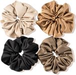 Lolalet Big Scrunchies for Women, 5.9 Inch Large Satin Scrunchies Jumbo Hair Scrunchies Oversized Elastic Hair Ties Extra Large Scrunchy Giant Hair Bands for Thick Curly Hair -4 Pack, Style B