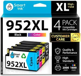 Smart Ink Compatible Ink Cartridge Replacement for HP 952 952XL (4 Combo Pack) Advanced Chip Technology to use with OfficeJet 8702 OfficeJet Pro 7720 7740 8210 8216 8710 8715 8720 8725 8728 8730 8745