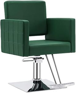BarberPub Salon Chair for Hair Stylist,Hydraulic Barber Styling Chair, Beauty Spa Equipment 8821 (Green)