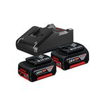 Bosch Professional 18V System rechargeable battery starter set (2 x 4.0 Ah rechargeable battery plus GAL 18V-40 charger, in carton)