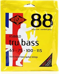 Rotosound RS88LD Black Nylon Flatwound Bass Guitar Strings (65 75 100 115)