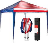 Best Choice Products 10x10ft Pop Up Canopy Outdoor Portable Folding Instant Lightweight Gazebo Shade Tent w/Adjustable Height, Wind Vent, Carrying Bag - American Flag