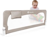 lionelo Bed Rail Guard HANNA 150L x 66H cm Extra-Tall Universal Safety Bed Barrier for Toddlers, Foldable 180° with tilt adjustment, Mesh Fabric, SecureBelt Straps, Safe Lock, Pocket, Easy to Install