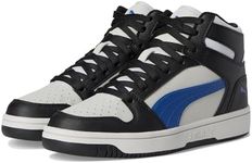 PUMA Rebound Layup Mid Sneaker, Cool Light Gray-Blazing Blue Black, 7 US Unisex Big Kid