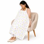Motherly Nursing Cover for Breastfeeding Moms | Soft & Breathable Feeding Apron with Full Privacy | Multi-Use Feeding Cover, Feeding Scarf & Baby Cover | Rabbit Print