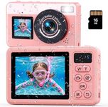Maxmango D70 Underwater Camera, 10FT Waterproof Digital Camera for Pool & Beach, 4K 48MP Teens Underwater Cam with Dual Screens, Autofocus, 18X Zoom, Floating Camera for Boys Girls Pink(16GB)